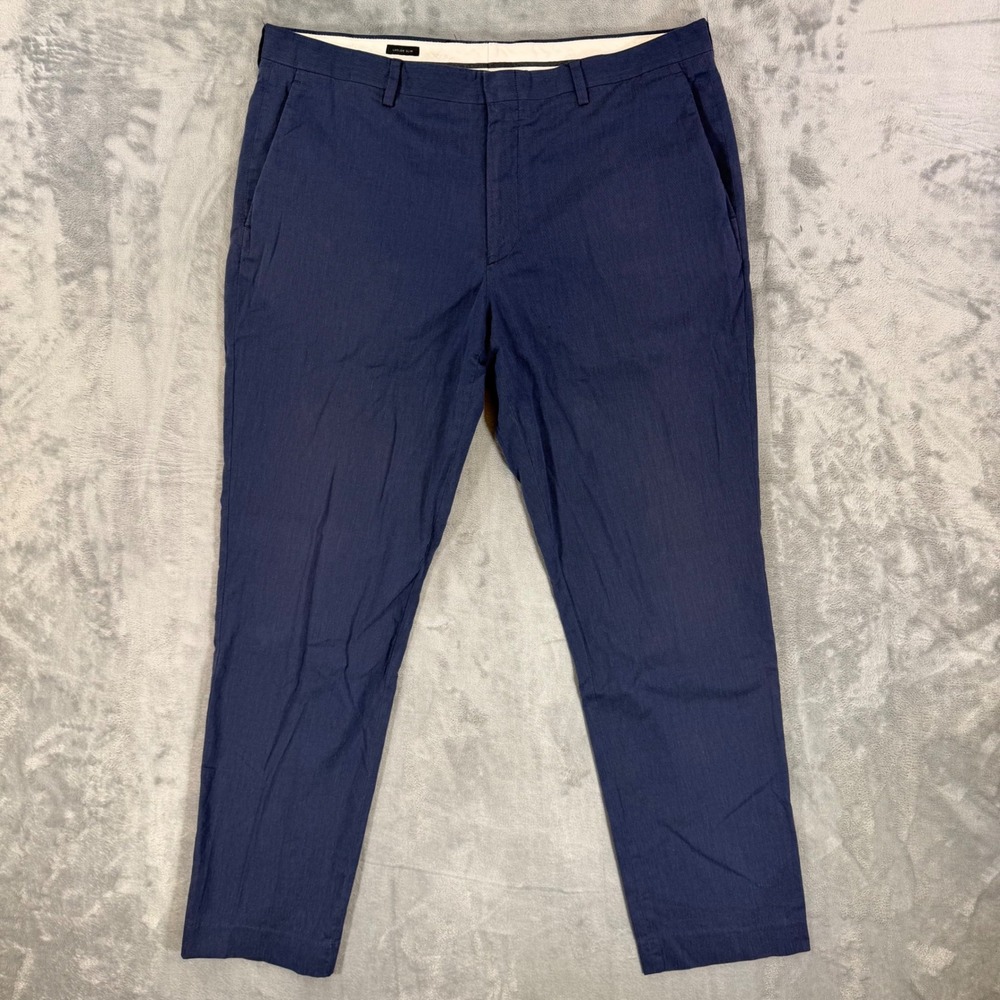 J.Crew Ludlow Slim Somelos Trousers Men's 36x32 Navy Blue‎ Stretch Pants
